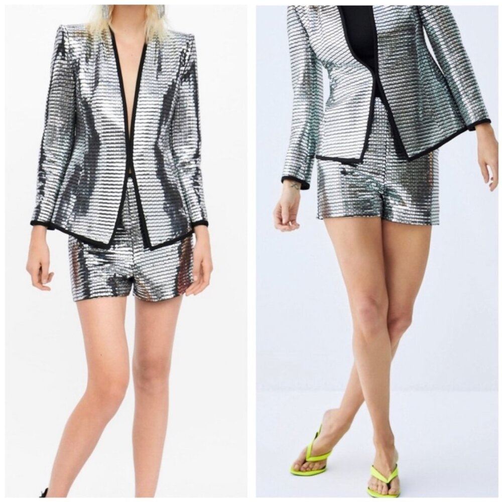 COWBOY CARTER Zara Sequin Shorts Suit Set
